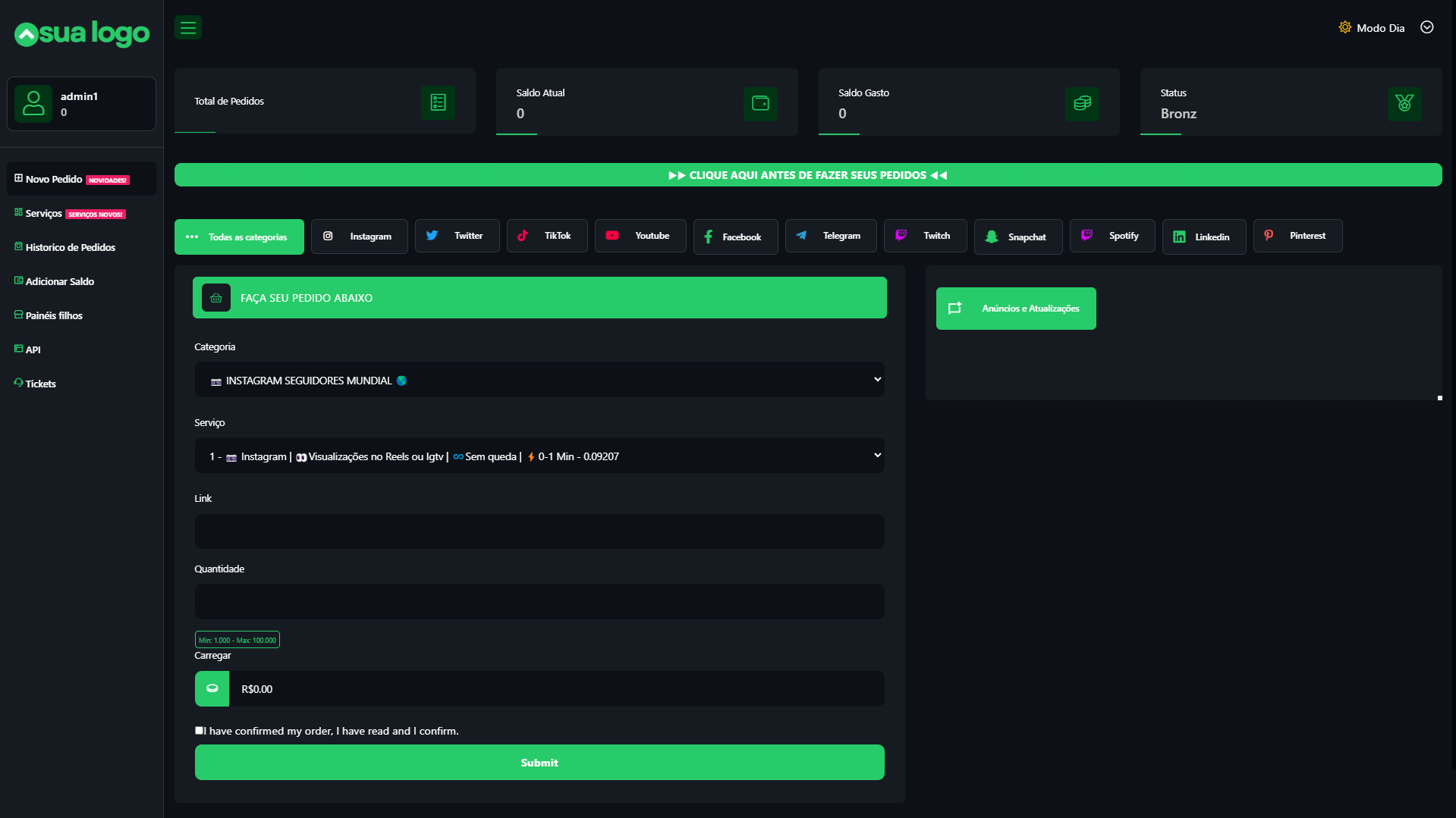 Milan-Green Pro SMM Panel Script