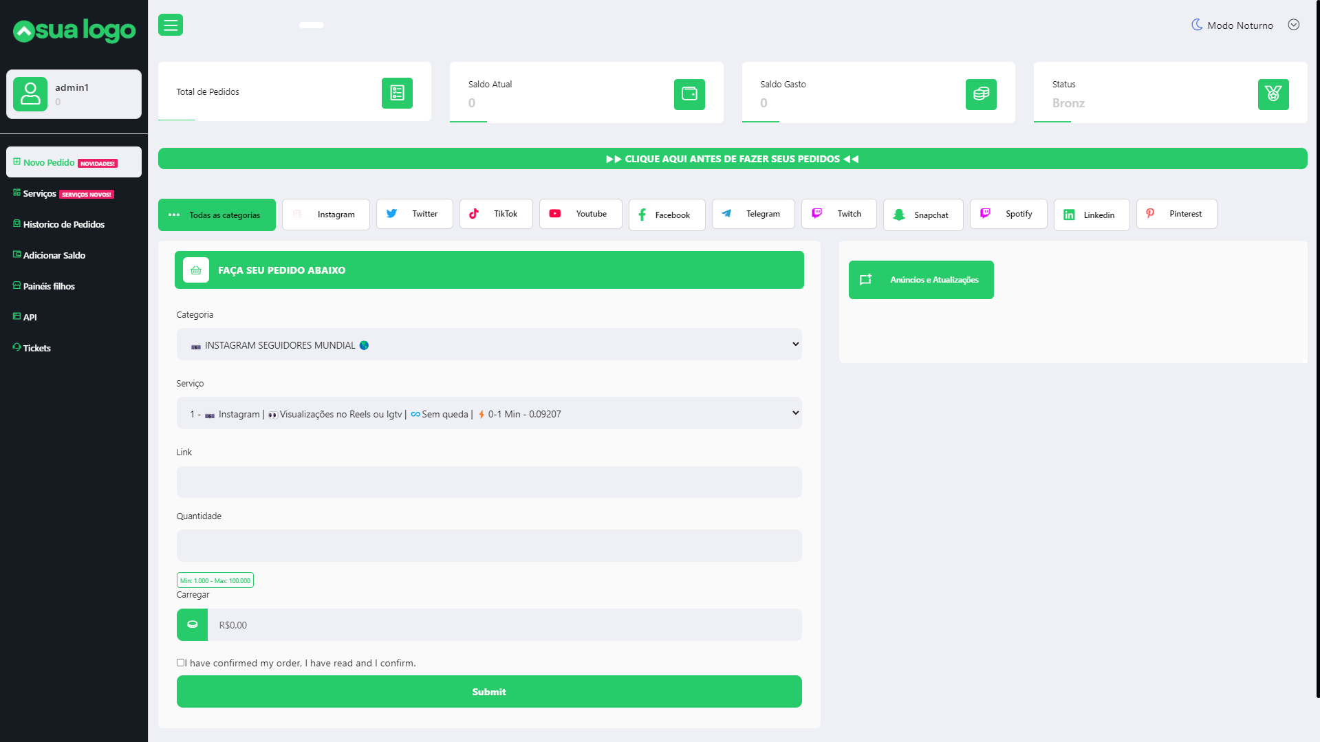 Milan-Green Pro SMM Panel Script