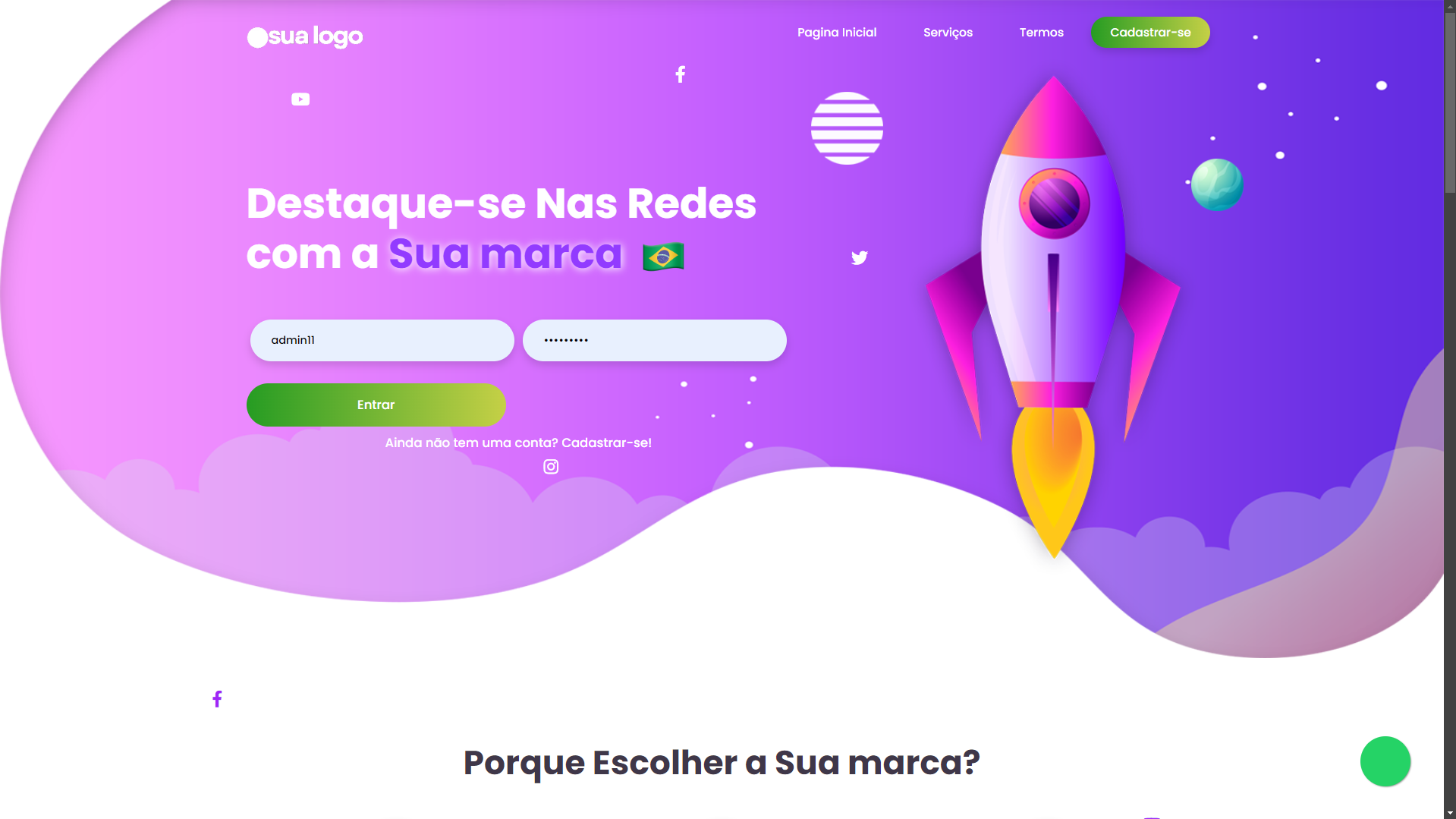 Script Panel SMM Social 6 Themes