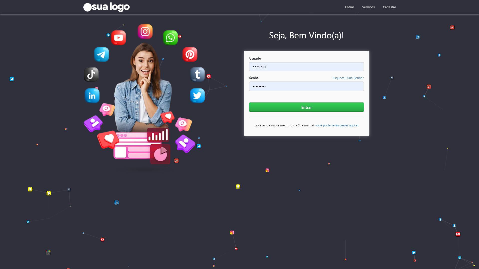 Script Panel SMM Social 6 Themes