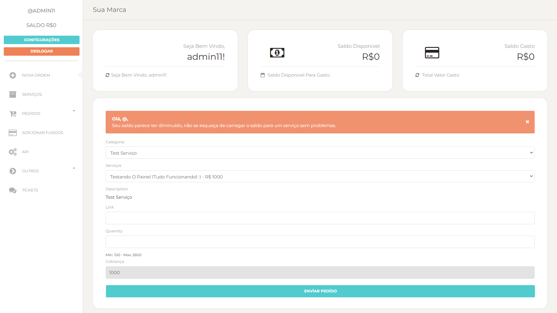 Script Panel SMM Social 6 Themes