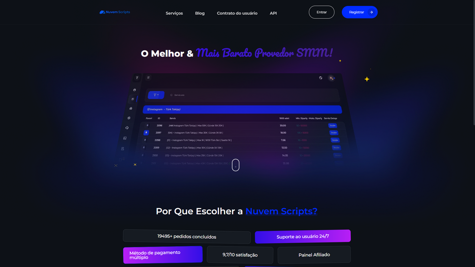Script Painel SMM Spot Azul Lattwide 2 Temas