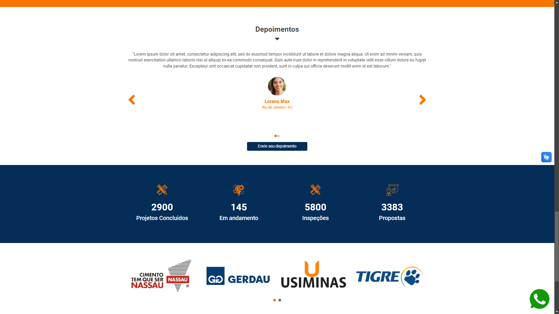 Website script for a construction company