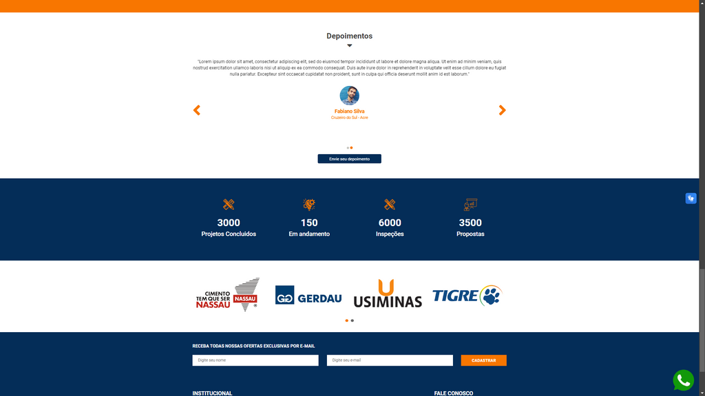 Website script for a construction company