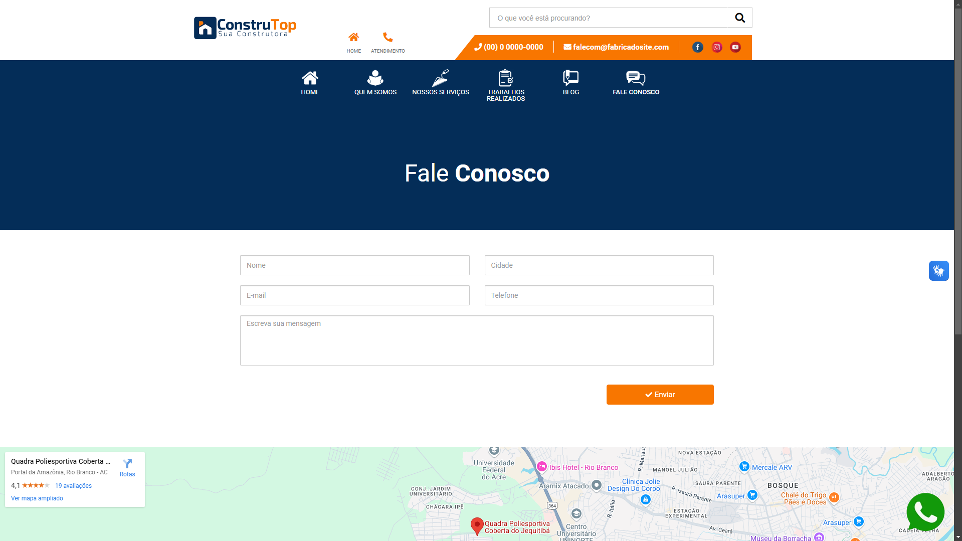 Website script for a construction company