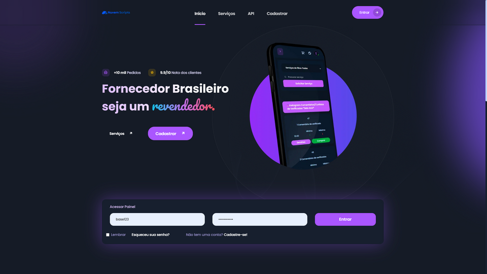 Script Painel SMM Centinela Purple