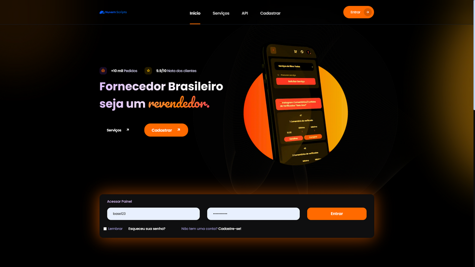 Script Painel SMM Centinela Orange