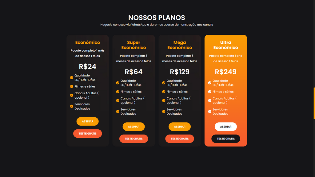 Sparta Orange IPTV website script