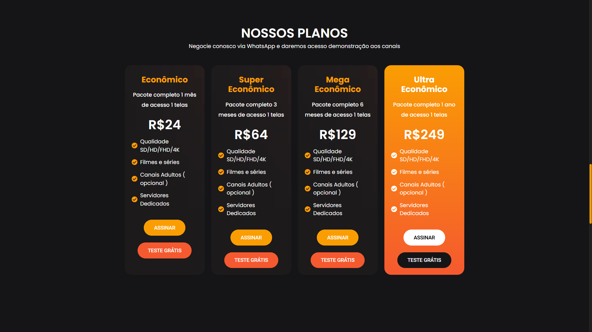 Sparta Orange IPTV website script