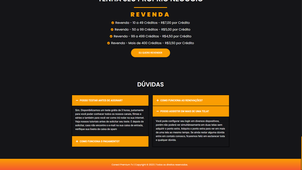 Sparta Orange IPTV website script