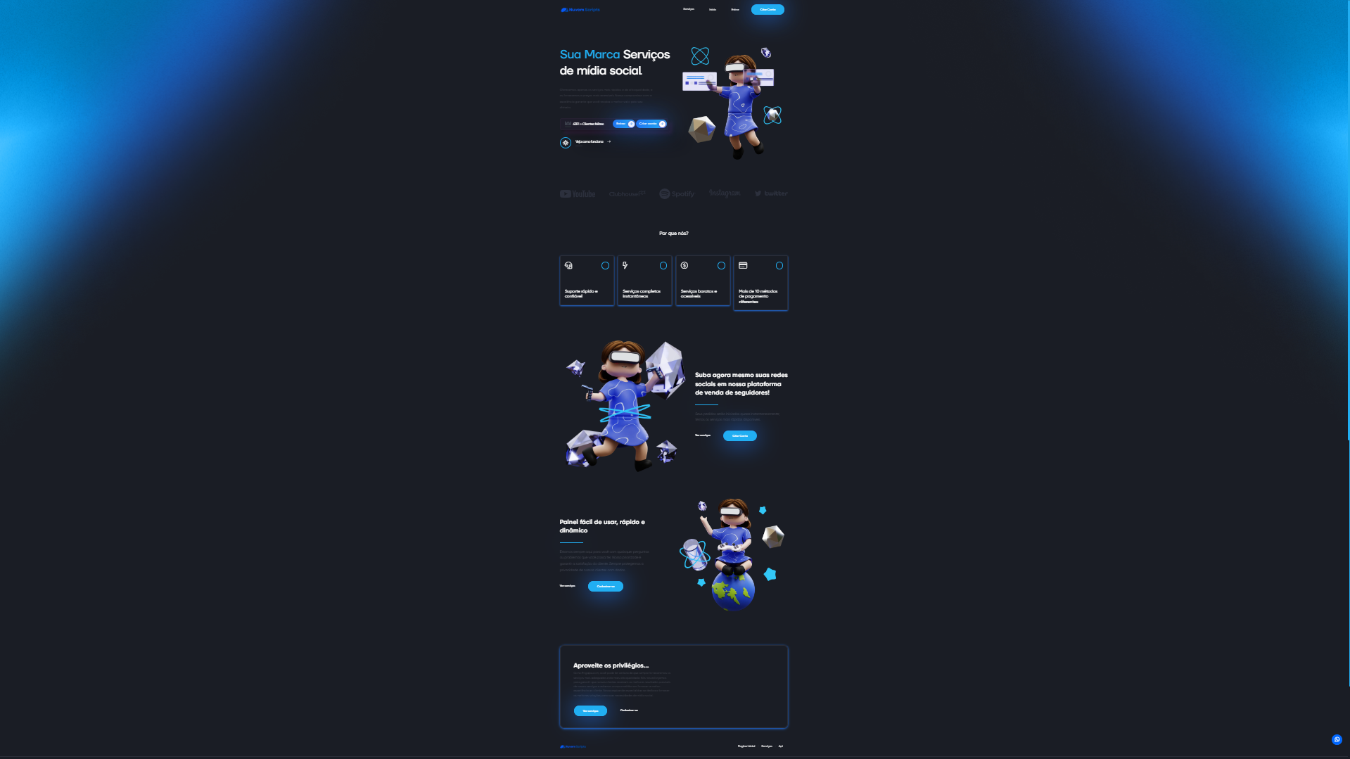 Spot Blue Clean SMM Panel Script