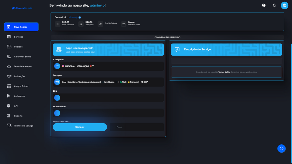 Spot Blue Clean SMM Panel Script