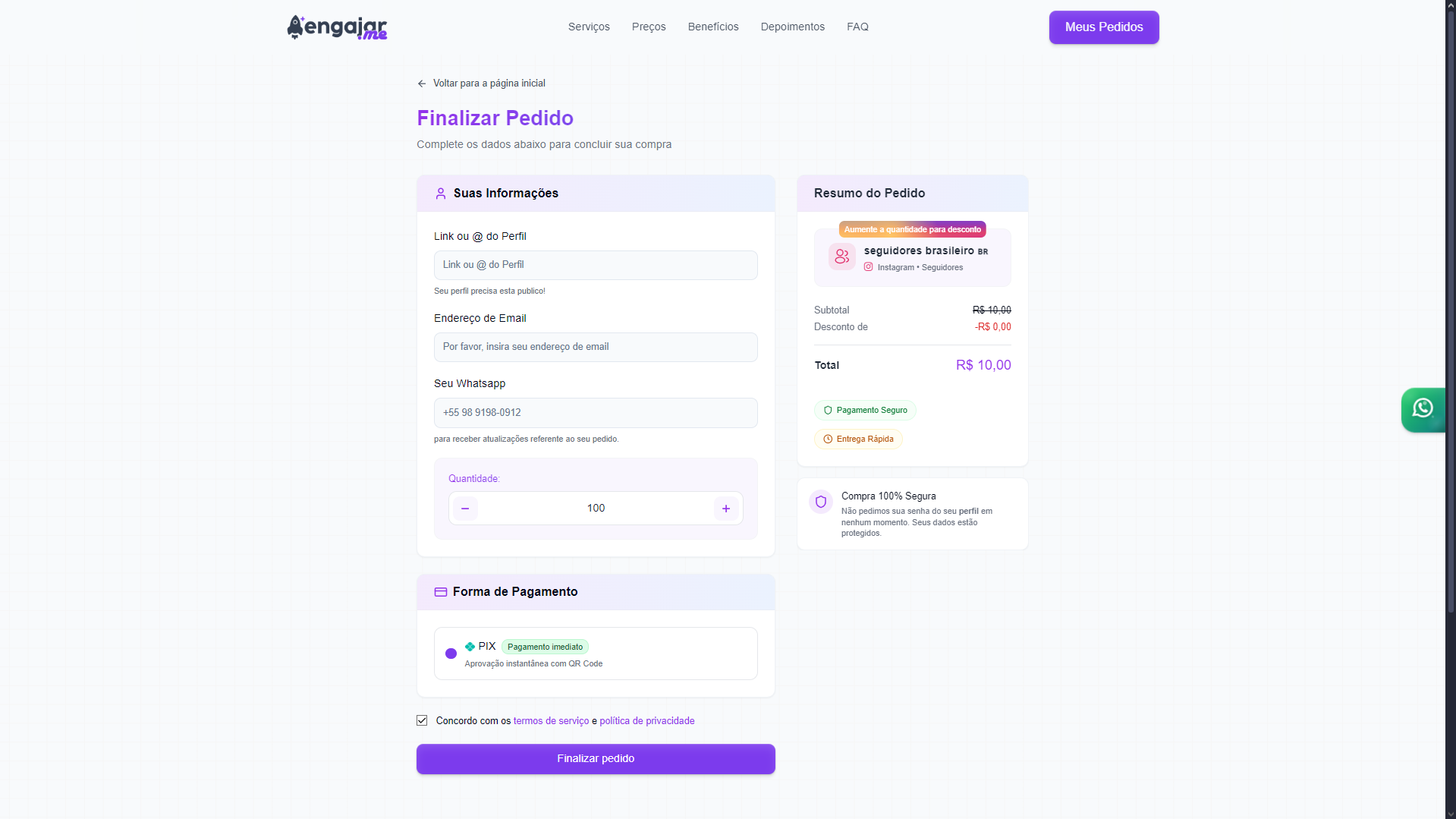 Panel End Customer Purple SMM Script