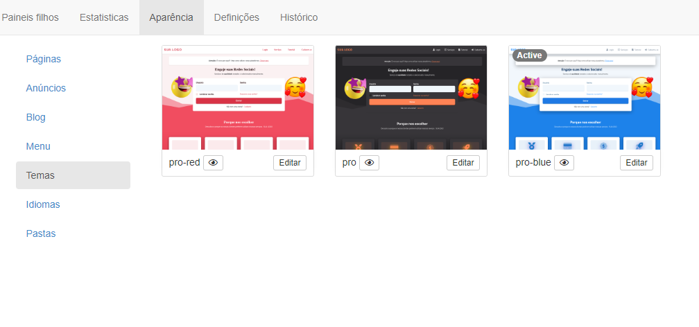 Script Panel SMM Perfect Panel 4 Themes
