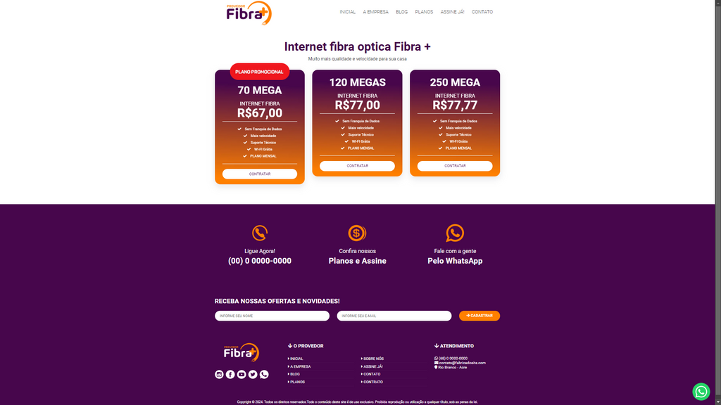 Internet provider website script