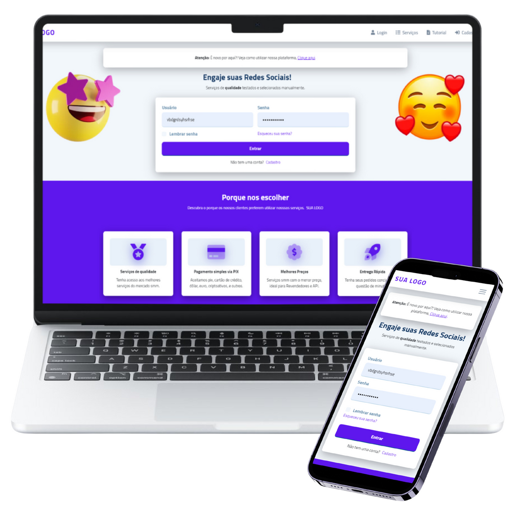 Script Panel SMM perfect panel Purple 3 Themes