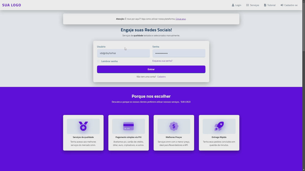 Script Panel SMM perfect panel Purple 3 Themes